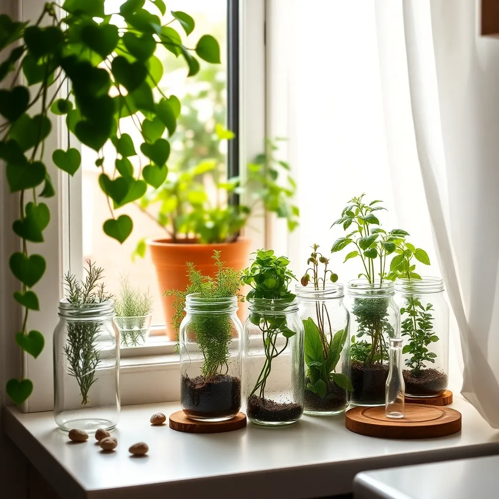 Repurpose Jars as Plant Holders