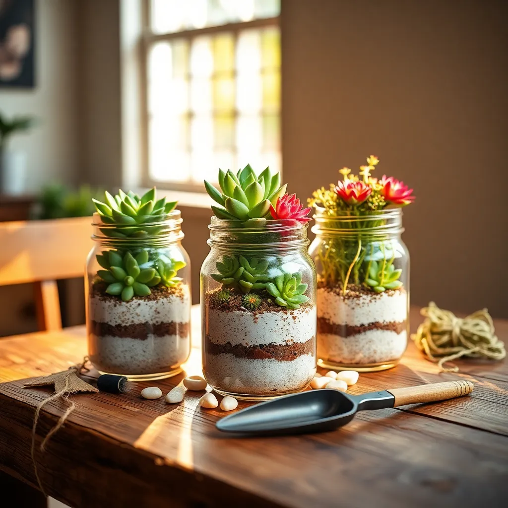 Use Mason Jars for Succulents