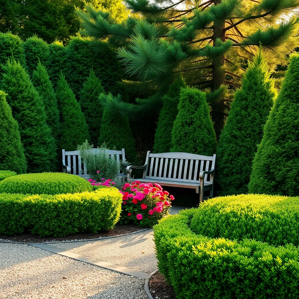 Incorporate Evergreens for Structure