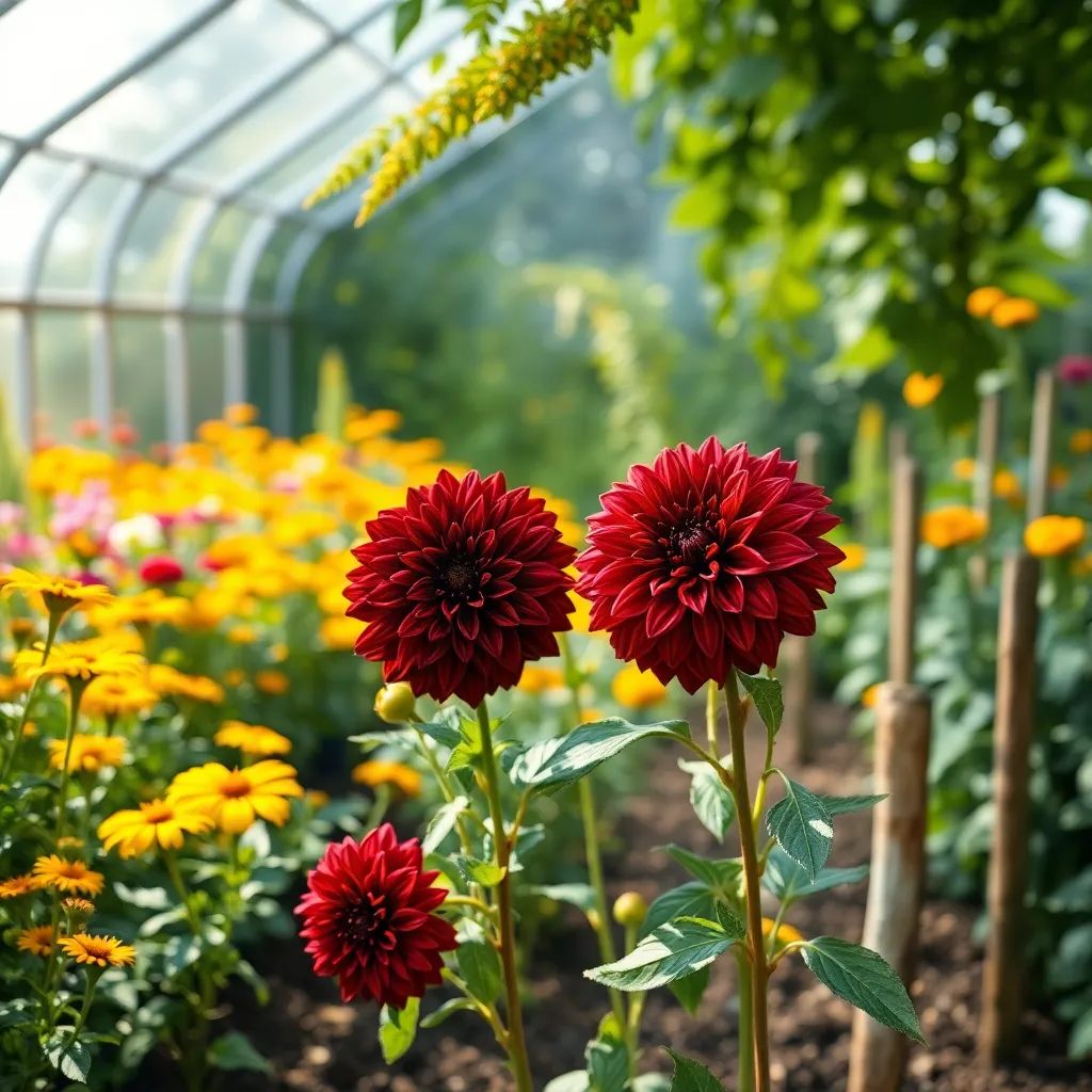 Dahlia 'Bishop of Llandaff' (Dahlia hortensis)